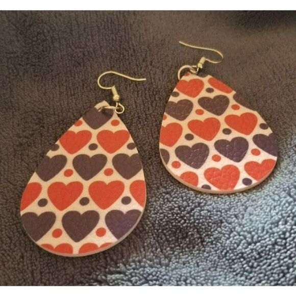 Patriotic Faux Leather Earrings - Picture 1 of 1